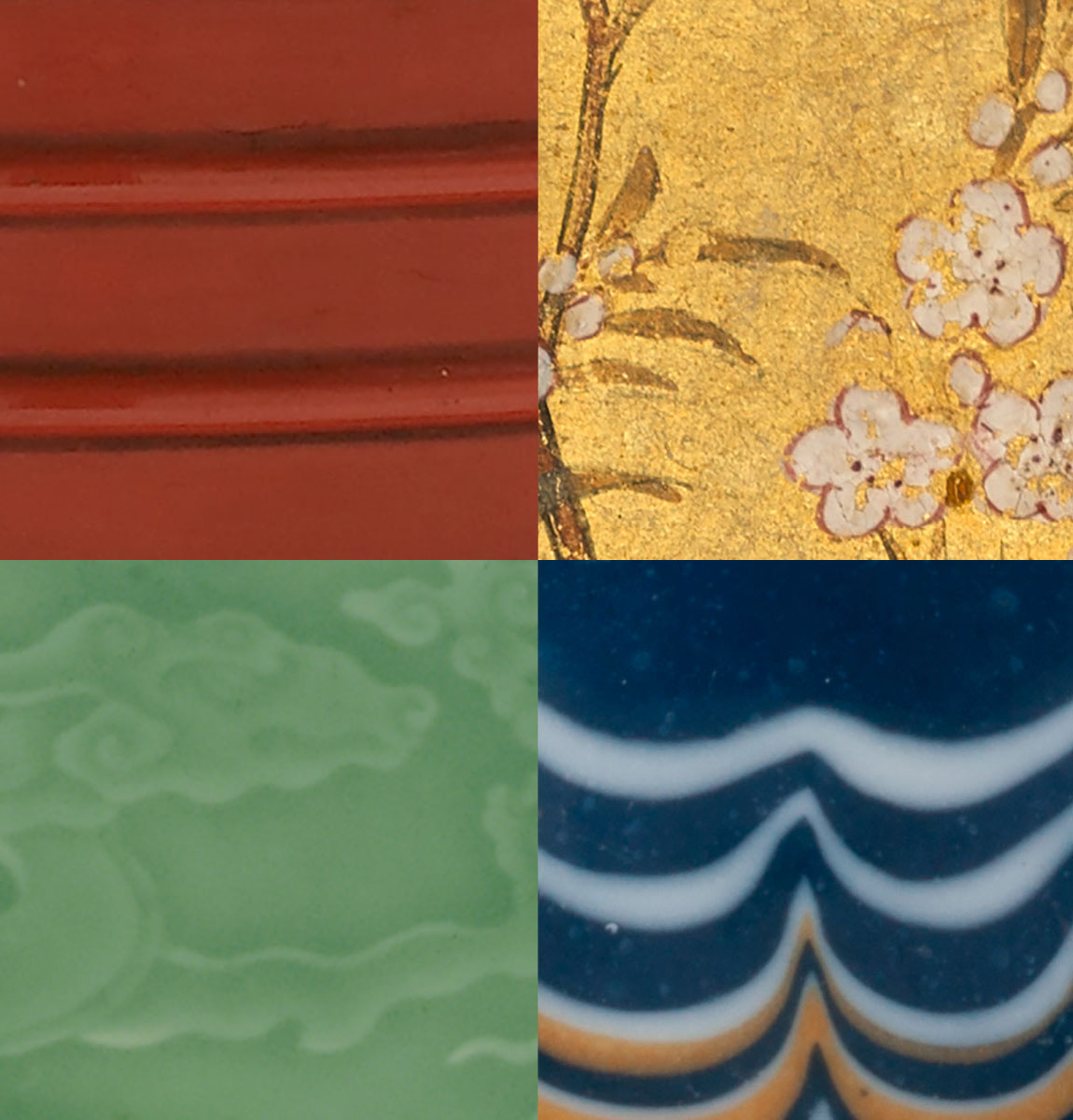 details of 4 colorful objects
