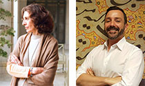 portraits of Massumeh Farhad and Simon Rettig
