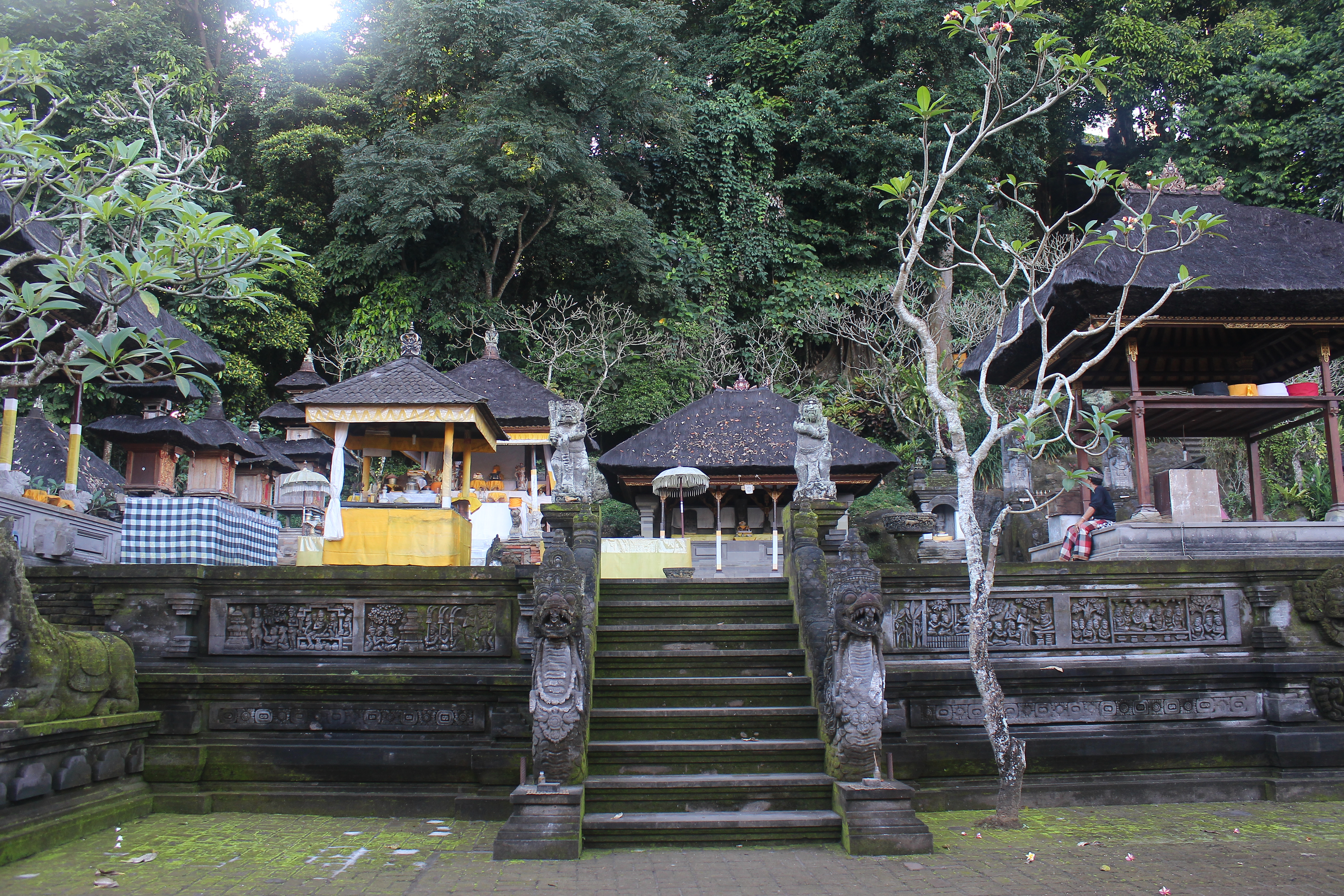 View up towards large temple complex