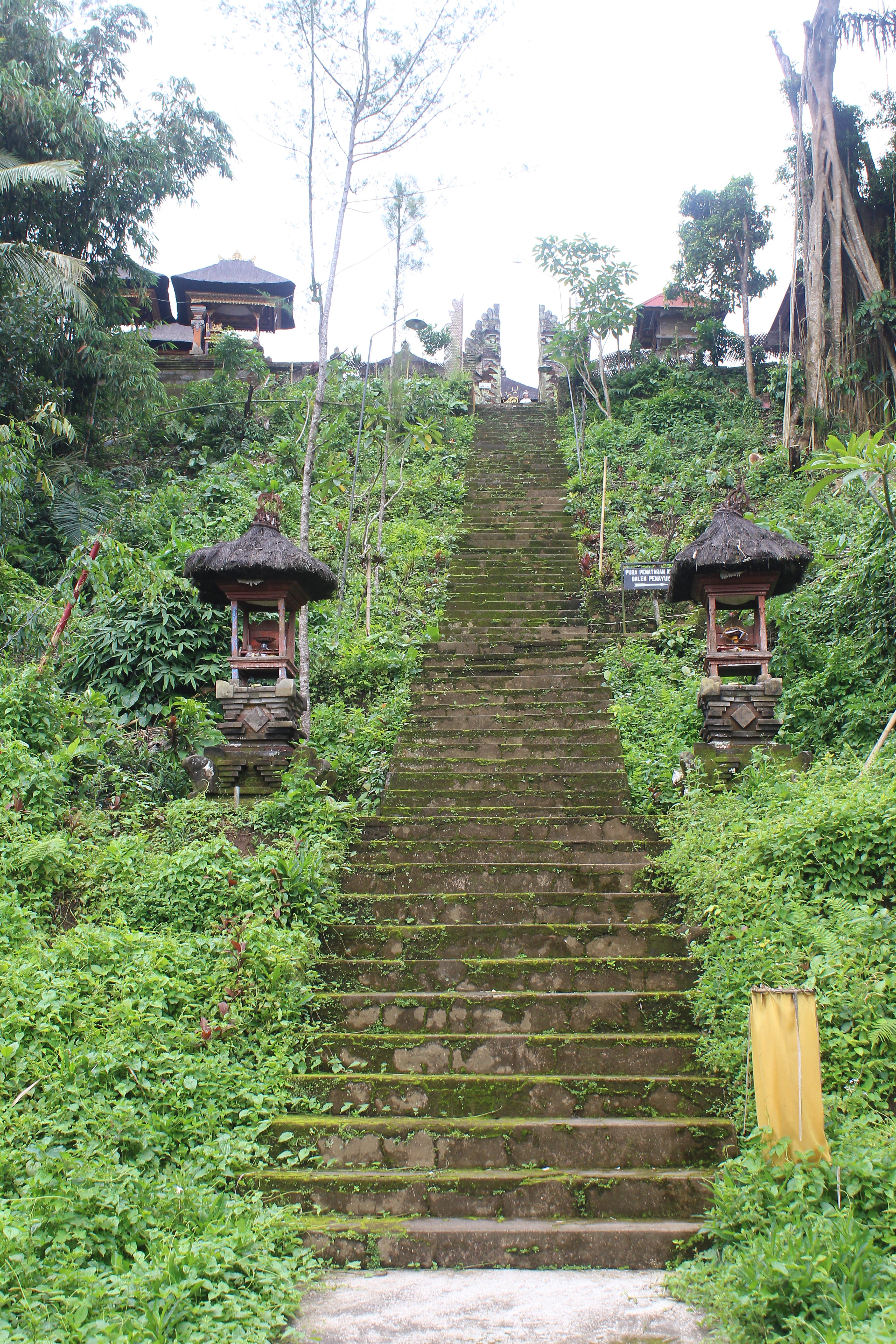 Stairs leading up to a split-gate